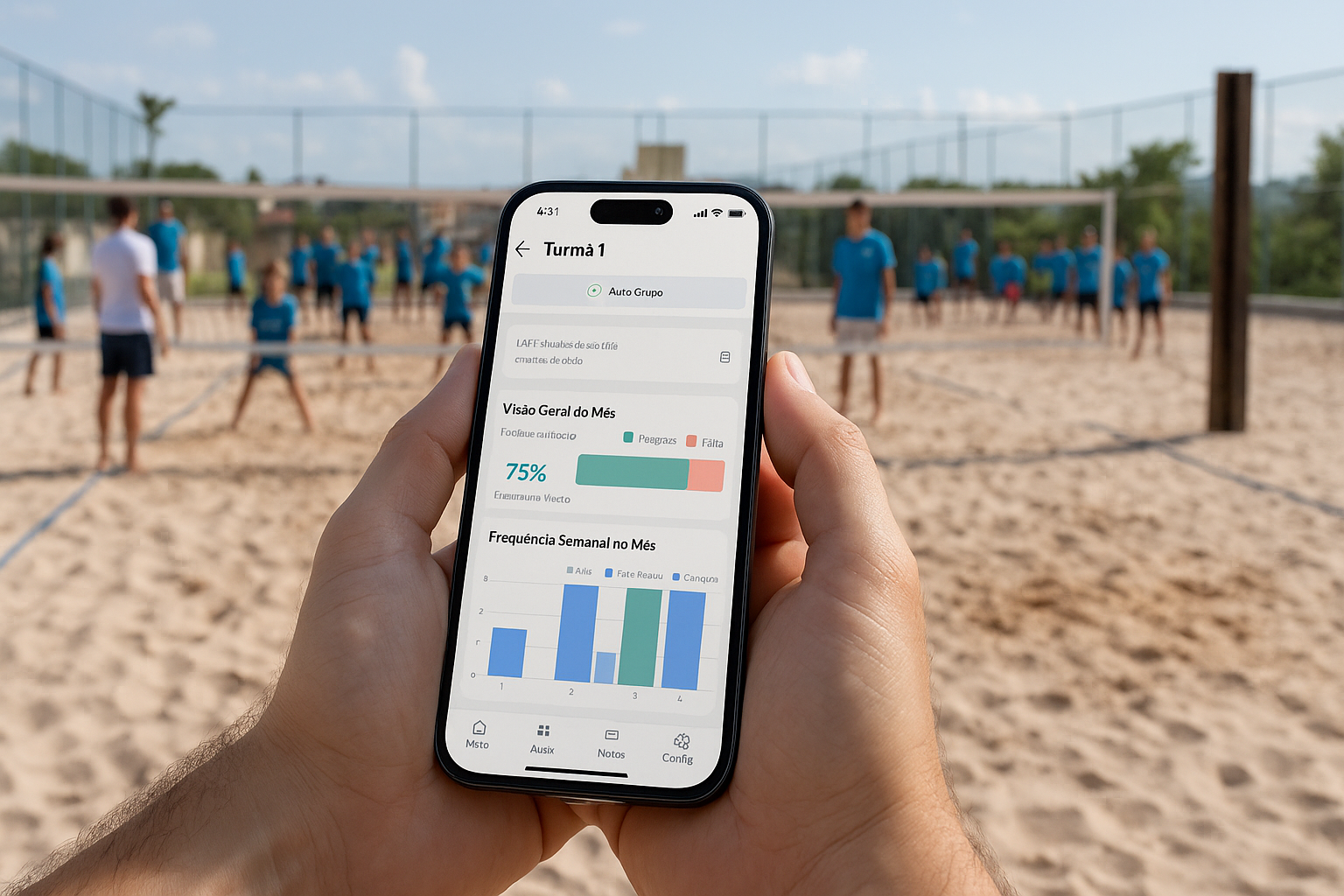 LevelUP Sports App - Tela de Alunos